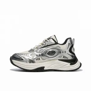 Нескользящие и дышащие низкие массивные кроссовки унисекс цвета жидкого серебра DVO, Liquid Silver