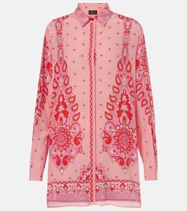 Шелковая рубашка с принтом Etro, розовый