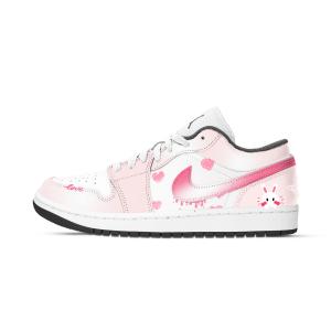 Jordan Кроссовки Air 1 Sweetheart Velvet устойчивые к истиранию низкие винтажные баскетбольные Unisex Pink White