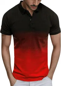 Мужская поло с коротким рукавом градиентного цвета для тренировок и гольфа