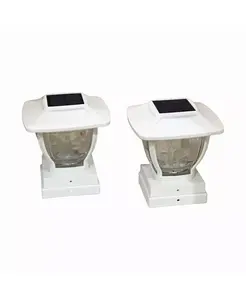 Светильники на столбах, колпаках заборов и перилах на солнечной энергии из стекла - 2 лампы Maxsa Innovations, white