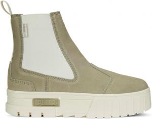 Женские кроссовки PUMA (Пума), ботинки на массивной подошве с боковой вставкой, бежевый