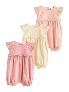 Next Комбинезон/Боди пастельно-желтый, абрикосовый, розовый