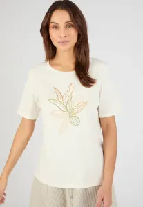 Футболка с принтом в виде листьев Damart, Blanc Cassé