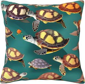 CarXs Подушка декоративная с принтом морских черепах Many Animals Sea Turtles