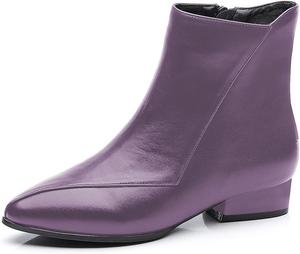 Женские ботильоны YDN с заостренным носком, плоской подошвой, боковой молнией и низким каблуком, удобные повседневные ботинки, размеры 4-15 US, Dark Purple
