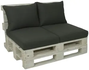 Подушка для поддона GO-DE, 60x80 см, с набивкой 12 см, 2 подушки для сиденья и 2 спинки для 1 поддона 60х80 см, цвет anthrazit + unifarben