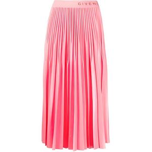 Юбка плиссированная с логотипом Givenchy, оранжевый