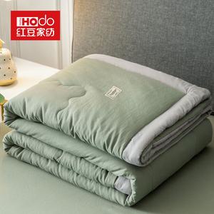 Red Bean Home Textiles Летнее одеяло из мягкого хлопка, размер 180х220 см, цвет Dadi Green, машинная стирка, устойчивость окраски