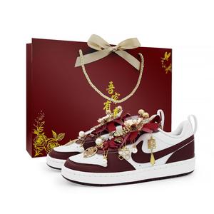 Nike Court Borough с амортизацией, износостойкие низкие кроссовки для скейтборда унисекс красный