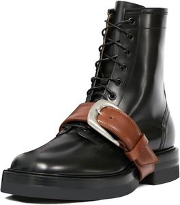 Женские ботинки Pazzion с закрытым носком, шнуровкой и ремешком с пряжкой, на низком толстом каблуке, модные ботильоны для повседневной носки и отдыха, размеры 4-16 US, Black