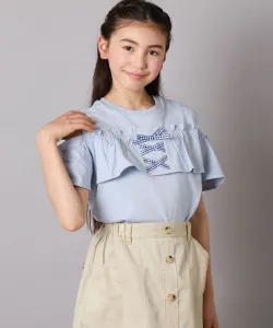 Футболка с оборками и открытыми плечами Avv, цвет Light Blue