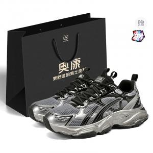 AOKANG Пуховики серии Bullet Head с амортизацией износостойкие облегченные утолщенные низкие кеды унисекс черные, цвет Black (Gift Included)