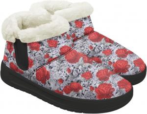 Зимние женские ботинки Снежные ботинки с меховой подкладкой Теплые туристические ботинки Женские противоскользящие легкие уличные ботильоны Chririnla, Red Rose