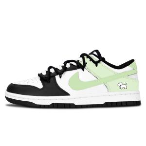 Nike Dunk Black White, Light Blue Tide Leather Slip Resistant Abrasion Resistant Low top Skateboard Shoes Light Green