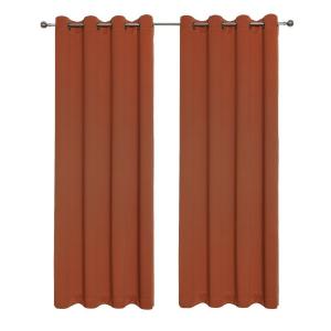 Комплект из 2 штор Hotel Living с люверсами, обеспечивающих 100% затемнение, цвет Оранжевый пряный - ширина 50 дюймов, длина 45 дюймов Kate Aurora, Orange spice