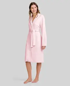 Женский ночной халат с пуговицами Lohe, розовый