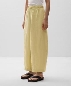 Брюки-бочонки из 100% льна Oysho, цвет Washed Lime