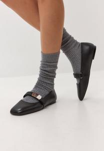 Балетки с ремешком на щиколотке Cesare Gaspari, черный