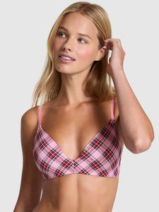 Носите везде бюстгальтер пуш-ап с косточками и без косточек Pink Wear Everywhere, smooth pink lollipop plaid print