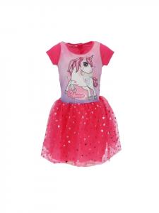 Unicorn Детское платье с единорогом - идеально подходит для детей от 2 до 8 лет (2-3 года), розового цвета
