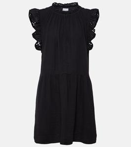 Мини-платье Grace из хлопка с кружевной отделкой Velvet, черный