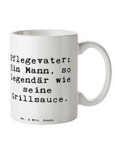 Кружка с надписью Легенда о приемном отце в белом цвете Mr. & Mrs. Panda