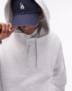 Толстовка оверсайз темно-серого цвета Topman