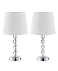 Набор из 2 настольных ламп Nola с USB-портом Safavieh, clear/chrome