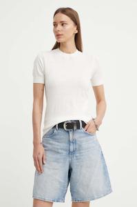 Хлопковая футболка G-Star Raw, бежевый