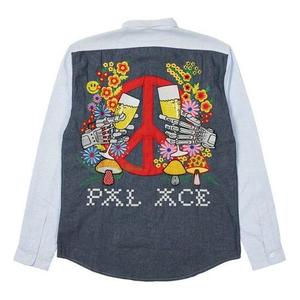 Рубашка PALACE Back Anti-war Pattern Long Sleeves Shirt Unisex Gray, серый