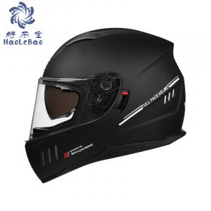 Мотоциклетный шлем Haolebao взрослый зимний с двойным зеркалом, черный