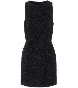 Мини-платье из бархатного жаккарда с леопардовым принтом Balmain, Noir