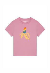 Футболка с принтом RAINBOW BANANA watapparel, светло-розовый