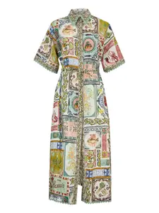 Платье-рубашка миди Tommasina с фестонами Alemais, зеленый