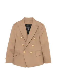 Блейзер на пуговицах Balmain Kids, коричневый