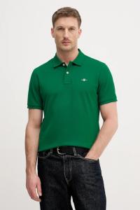 Хлопковое поло Gant, зеленый