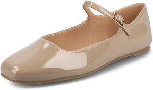 Женские туфли-лодочки Journee Carrie среднего и широкого размера с ремешком и пряжкой Journee Collection, Patent/Taupe