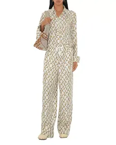 Шелковая рубашка с узлом Burberry, бежевый