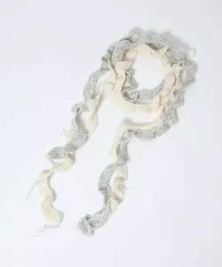 Узкая накидка с оборками Jeanasis, цвет White X Light Gray (08)