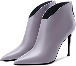 Женские ботильоны YDN с заостренным носком, высокой шпилькой, щиколоткой, стойкой каблука V-формы, сексуальные короткие ботинки для вечеринки, платьев, размеры 4-15 США, Light Purple