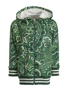 Etro худи на молнии с принтом пейсли, зеленый