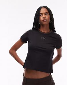 Футболка с логотипом из хлопка, черная Laagam