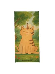 Mr. & Mrs. Panda Банное полотенце с изображением единорога и кошки, без надписи, белого цвета