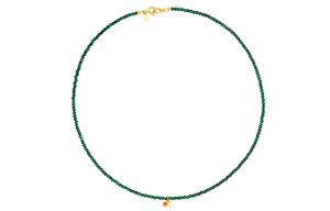 TOUS Taosixiong Camille 925 серебро с позолотой ожерелье Women's Green