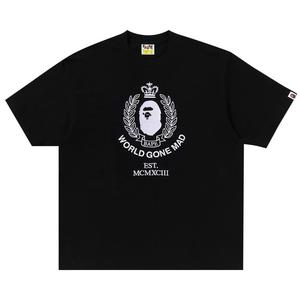 Футболка BAPE Crest College Logo Relaxed Fit Tee, черный