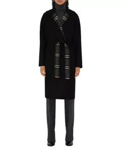 Двустороннее шерстяное пальто-накидка Burberry, черный