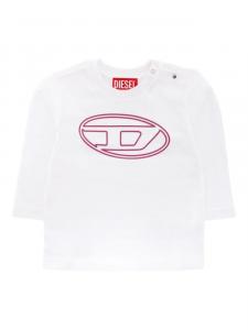 Топ с длинными рукавами и вышитым логотипом Diesel Kids, белый
