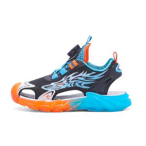 Детские сандалии с противоскользящей подошвой, устойчивые к истиранию, дышащие, легкие, с амортизацией ADOONGA, черный/оранжевый