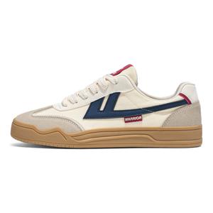 Износостойкие, легкие и дышащие низкие мужские кроссовки для скейтбординга WARRIOR, Beige Gray Dark Blue